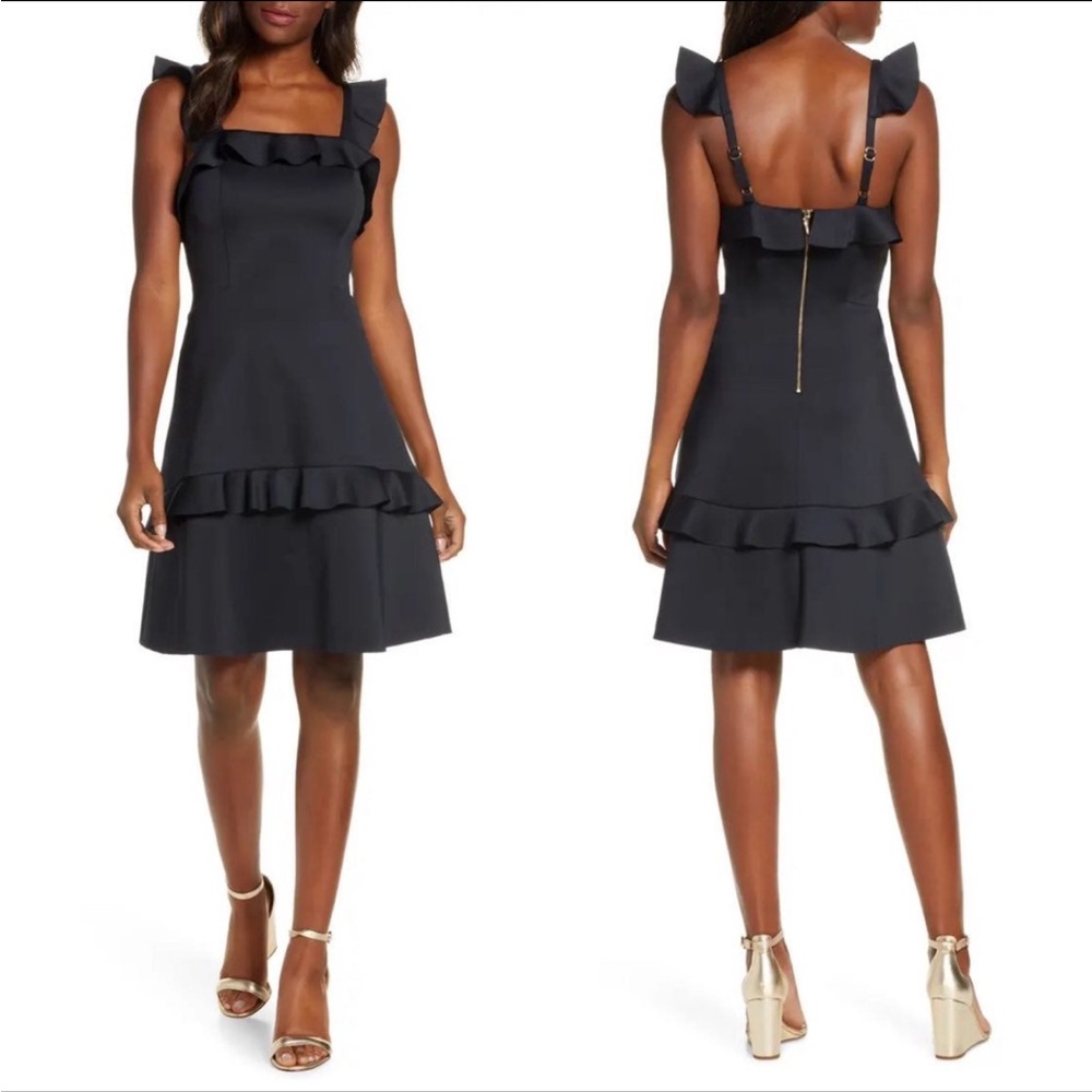 Lilly Pulitzer Black Ruffle Mini Dress